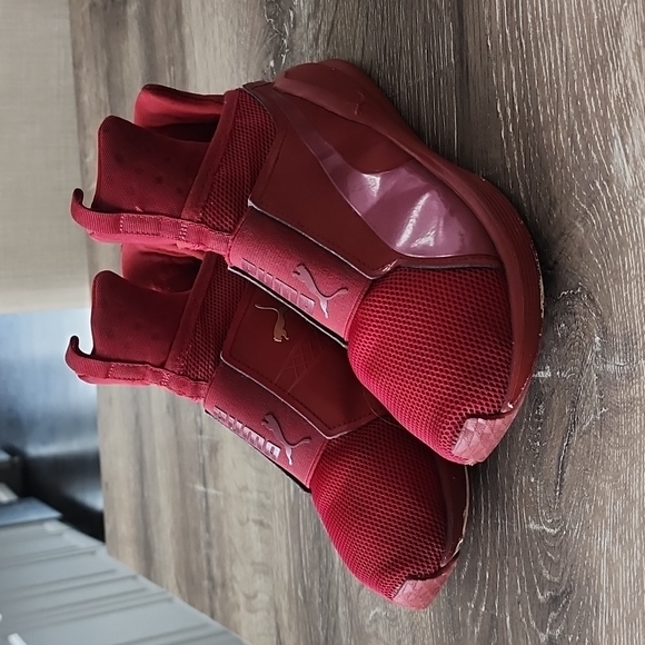 Puma Rubber Fierce Core Mono High Pull On Unisex Sneakers Red - Picture 6 of 14